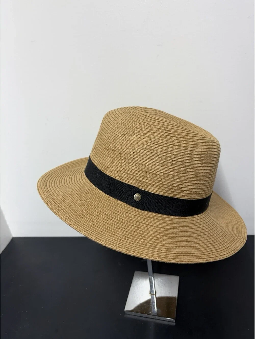 Sunday Afternoons Havana Hat Fedora Style Tan Paper Straw Weave & Black Band
